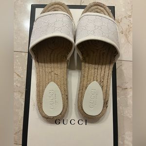Gucci monogram espadrilles/ slides . Gently used. Great condition.